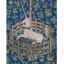 Гобелен «Captive Blue Unicorn» – французький жакардовий гобелен Art de Lys із серії «Полювання на єдинорога»