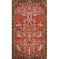 Гобелен Art de Lys «The Tree» у стилі William Morris, червоний фон, 50 x 85см