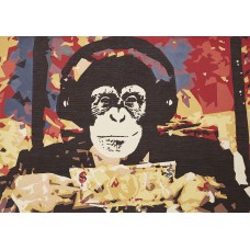 Гобеленова картина Art de Lys Street Art Мавпа в навушниках, 110 x 150см