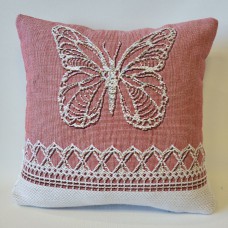 Подушка декоративна Метелик рожевий 23х23см