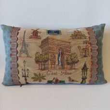 Подушка декоративная с тесемкой Триумфальная арка Парижа  35х22см