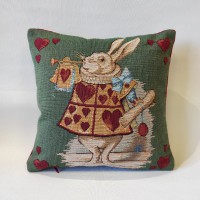 Подушка гобеленова Art de Lys Глашатай, Аліса в Країні чудес, зелений фон  25х25см