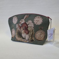 Косметичка гобеленова "Аліса. Кролик , що запізнюється ", зелена