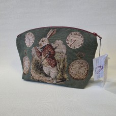 Косметичка гобеленова "Аліса. Кролик , що запізнюється ", зелена