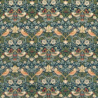 Morris Strawberry Thief Velvet Indigo/Thyme 236932