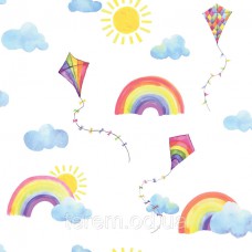 Rainbows and Flying Kites White_Multi