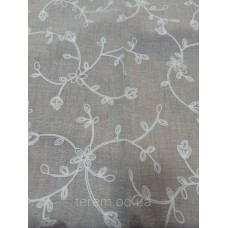 Ткань для штор полупрозрачная с вышивкой, под лен, 290см, Турция