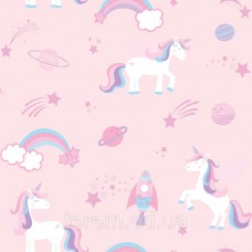 Unicorns, rockets and rainbows Pink