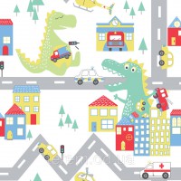 Dino Road White_Multi